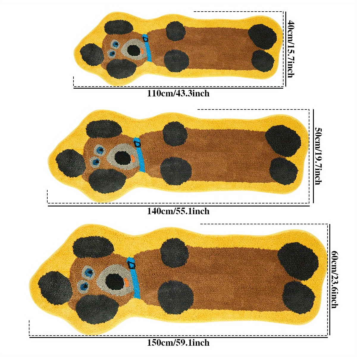 1pc carpet rug suitable for bedside soft fluffy non slip floor mat with dachshund   pattern thick warm irregular shape couch bed rug for living room room small spaces cozy dachshund decorative rug Product details 1