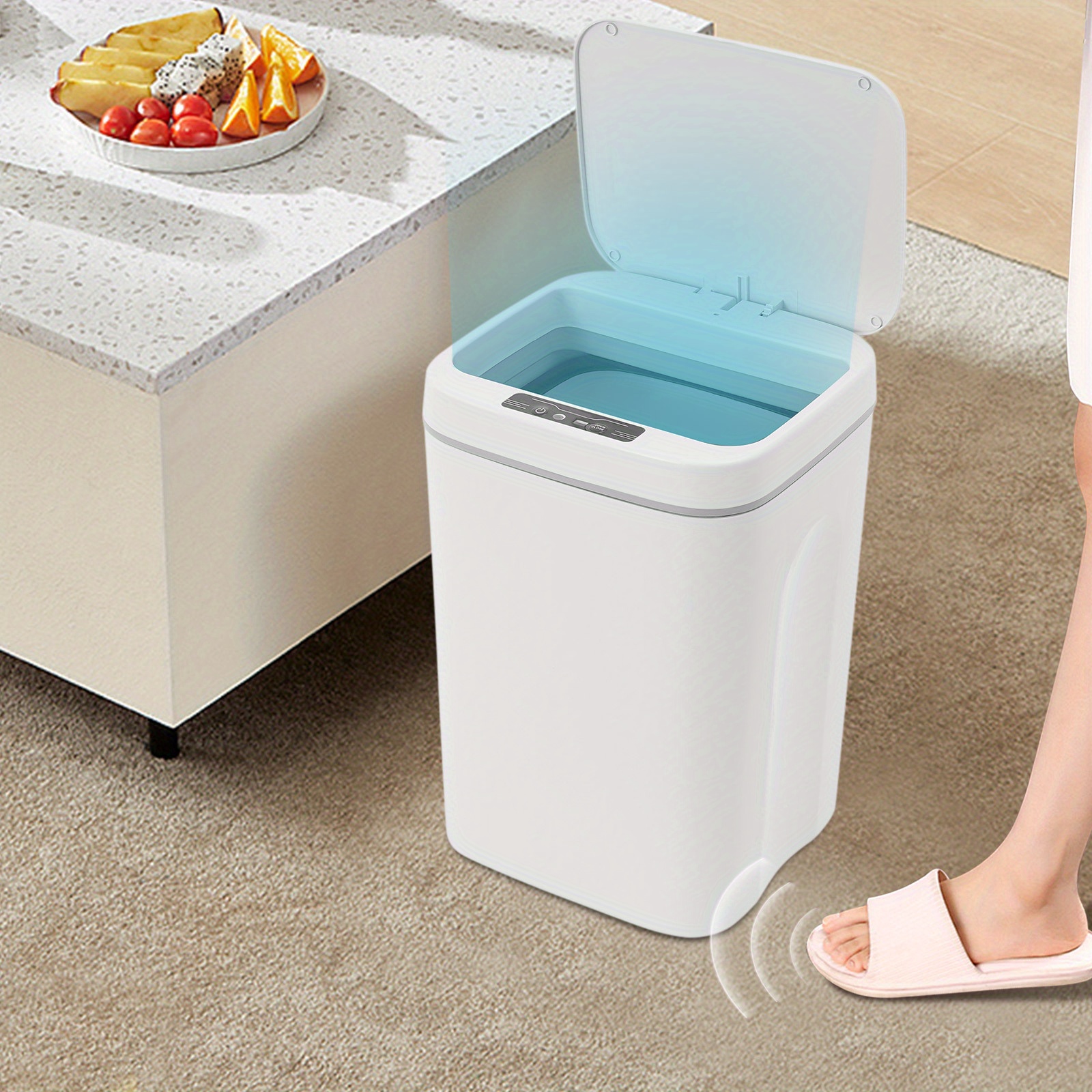 Image of Airlife 16l White Waste Bin, Trash Can For Kitchens, Bathrooms, Bedrooms, Living Rooms, Offices, Toilets Uk