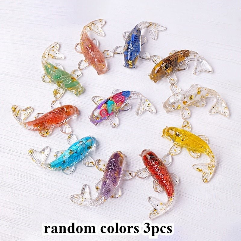TEMU 3pcs Of Small Fish Figurines, In Random Colors, Koi Fish Craft Vehicle Decorative Items, Small Fish Decorative Items For In Living Rooms And