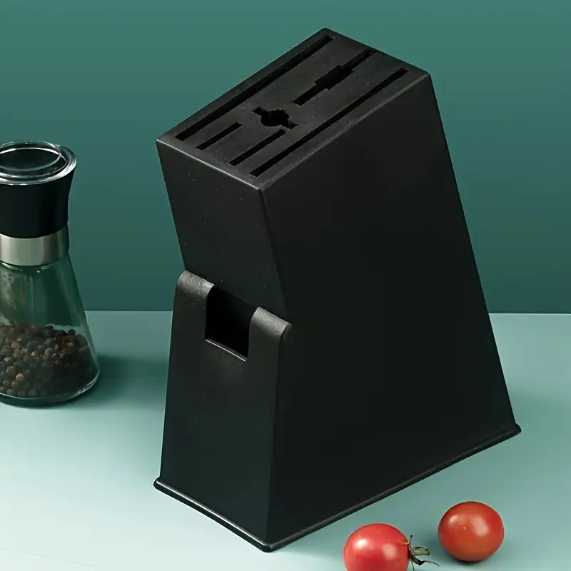 [Heavy-Duty Storage Box] Heavy-Duty Plastic Storage Box With An Ergonomic Base, Allowing For Vertical Or Horizontal Storage To Save Space. The Sturdy And Hygienic Black Display Rack Can Hold Chef's Knives, Bread Knives, And Fruit Knives