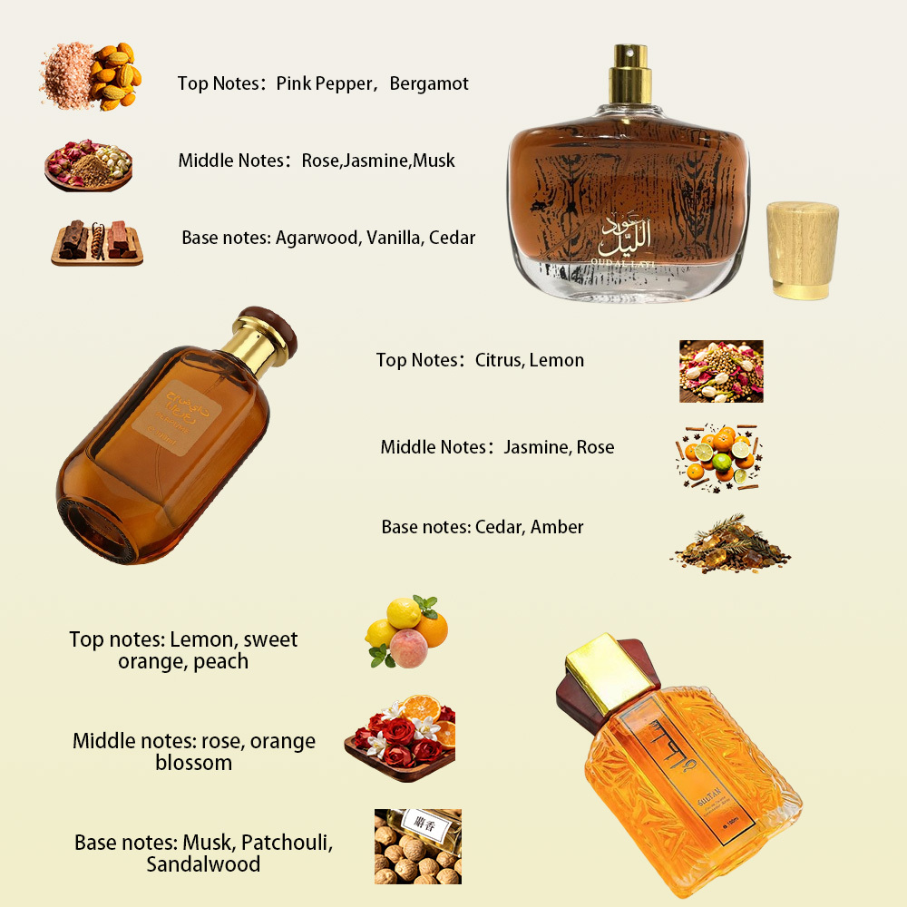 Image of Oudalaya 3.4 Fl Oz X 3pcs Arabian Unisex Perfume Set - Luxury Oud And Oriental For Men And Women, Long-lasting Fragrance Gift Set