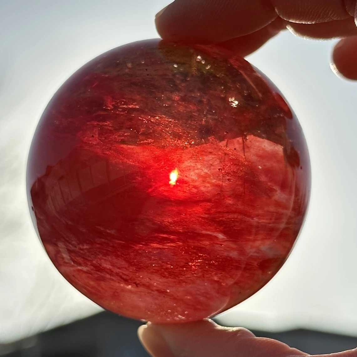 TEMU 1 pièce impressionnante et grande en quartz coulé rouge, polie et sculptée à partir de quartz coulé, , parfait pour la décoration intérieure,