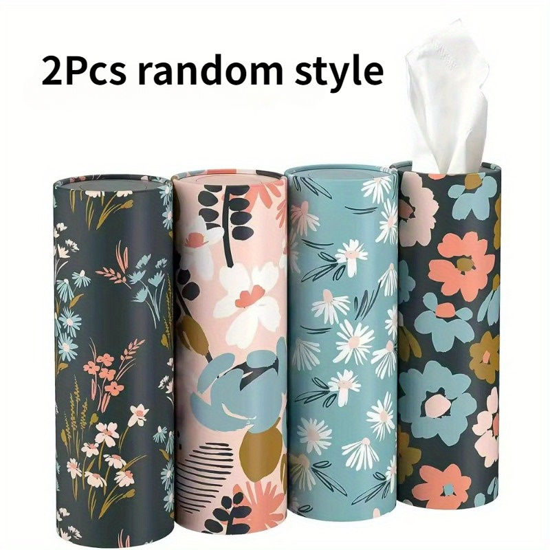E-shop 2/4 Stück Zufälliger Taschentuchhalter mit 40 Blatt 3-lagige Gesichtstücher, Sortiertes Design Tragbare Auto Sonnenblende Taschentuchbox,