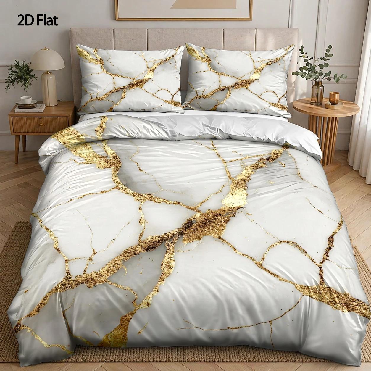 TEMU 3pcs Duvet Cover Set, 1pc Duvet Cover And 2pcs Pillowcases (filling Not Included) 2d Flat Printing, Texture, Abstract , Use, Machine Washable,