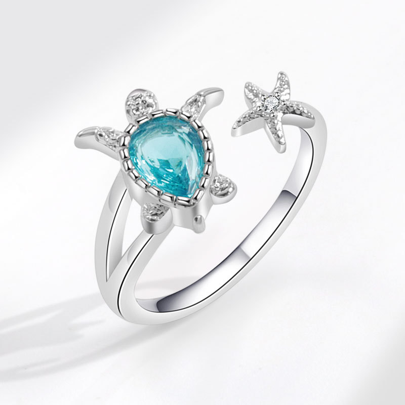 Image of New Fashionable Turtle Ring, Summer Beach Vacation Open Band For Bridesmaids And Everyday Party Wear