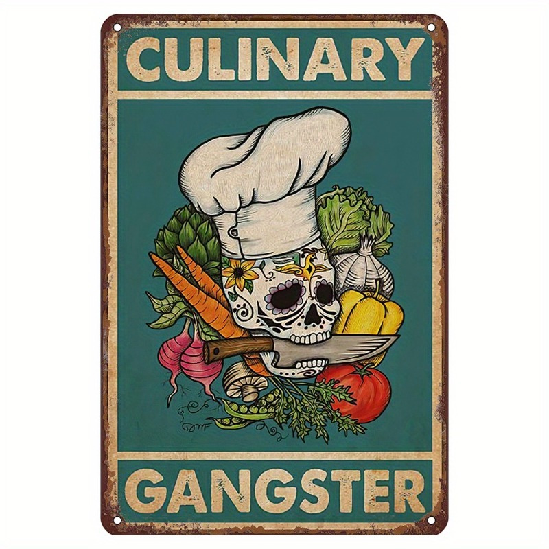 

Chef Retro Wall Art - Wood Fiberboard Poster For Kitchen, Home Bar, Cafe, Garage Decor - Ideal Gift For Cooking Enthusiasts