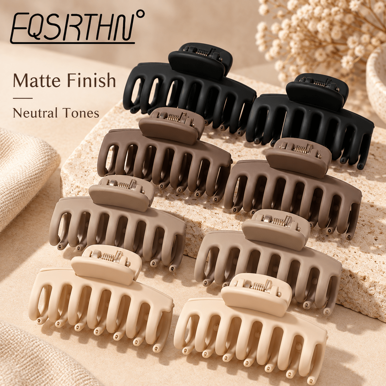 8pcs Non-Slip Strong Hold Matte Hair Claw Clips