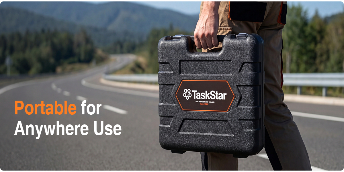 Комплект електрическа лостова крика TaskStar 5 тон, нисък профил, вграден гаечен ключ и помпа за гуми, обхват на повдигане от 11.94cm до 44.96cm, тежкотоварна хидравлична крика за електрически автомобили, SUV, MPV, камиони, лесна смяна на гуми, подарък за мъж.
