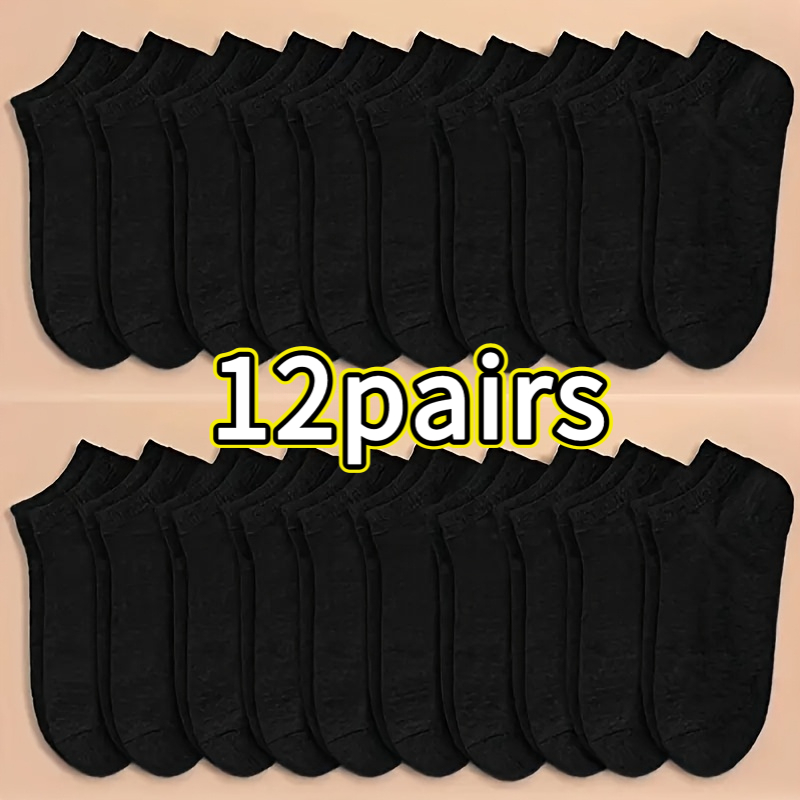 TEMU 12 Pairs Of Unisex Invisible Socks, Low-cut, Breathable And Lightweight, Random Color Suitable For Men And Women, Soft Casual Socks, Ideal For