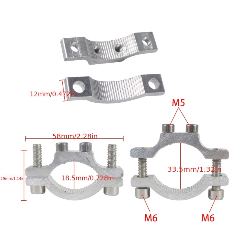 TEMU Electric Vehicle Led Light Faucet Pipe Clamp Bracket Fixture Modification Motorcycle Led Light Accessories Bumper Clamp -33.5mm Pipe Diameter
