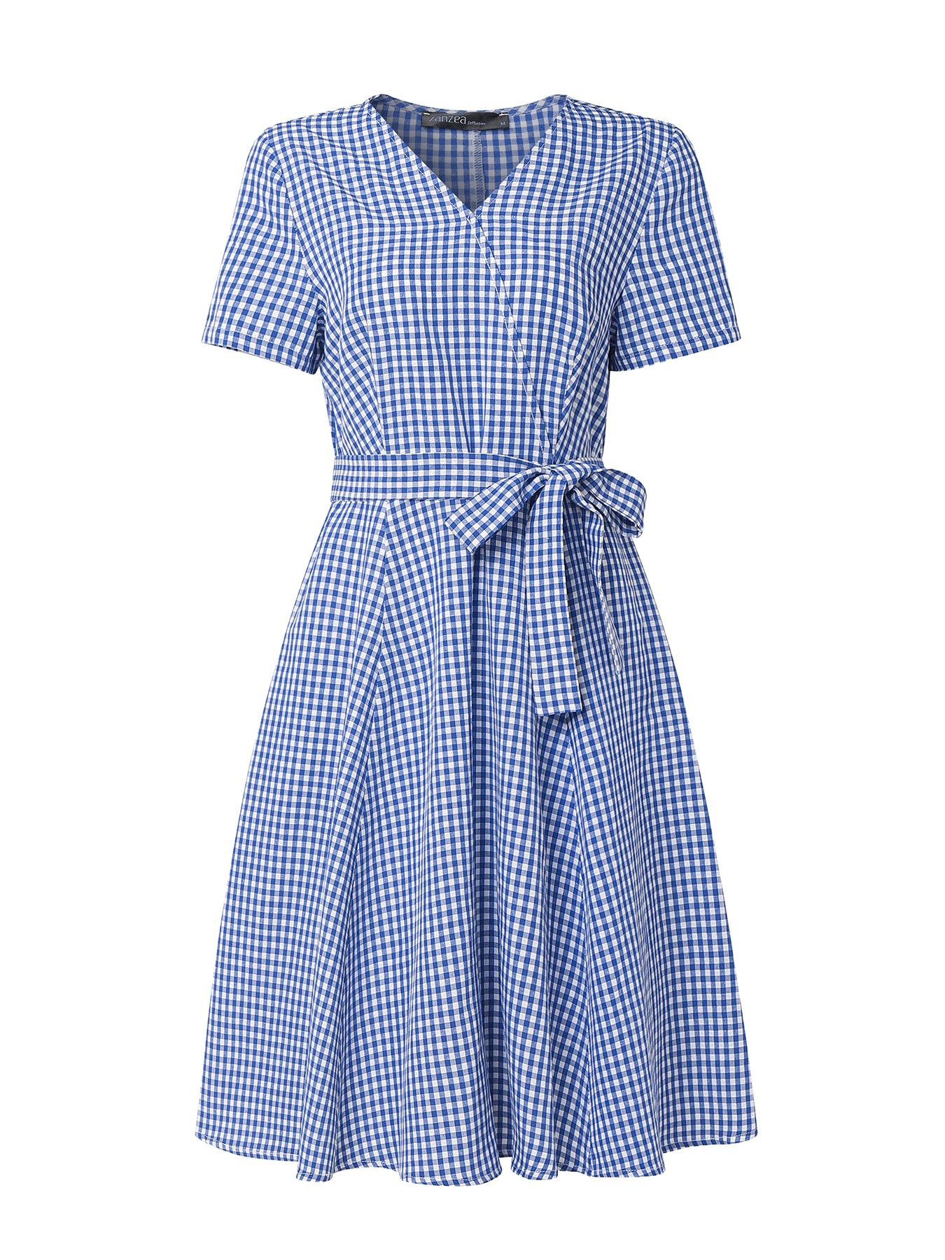 women korean style long dress daily casual cross v neck