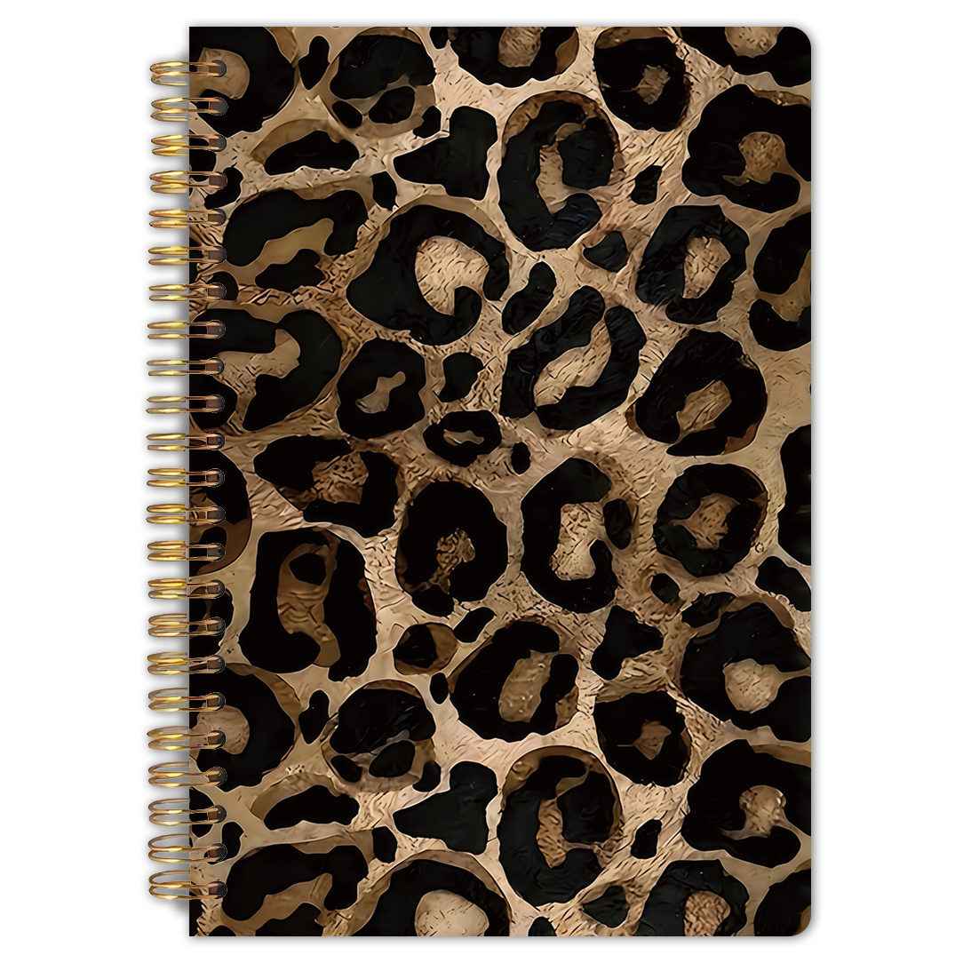 TEMU Carnet à spirale 1 pièce sur le thème à imprimé léopard, 5,5x8,3 pouces, pages intérieures de haute qualité, motif animalier de luxe, reliure à