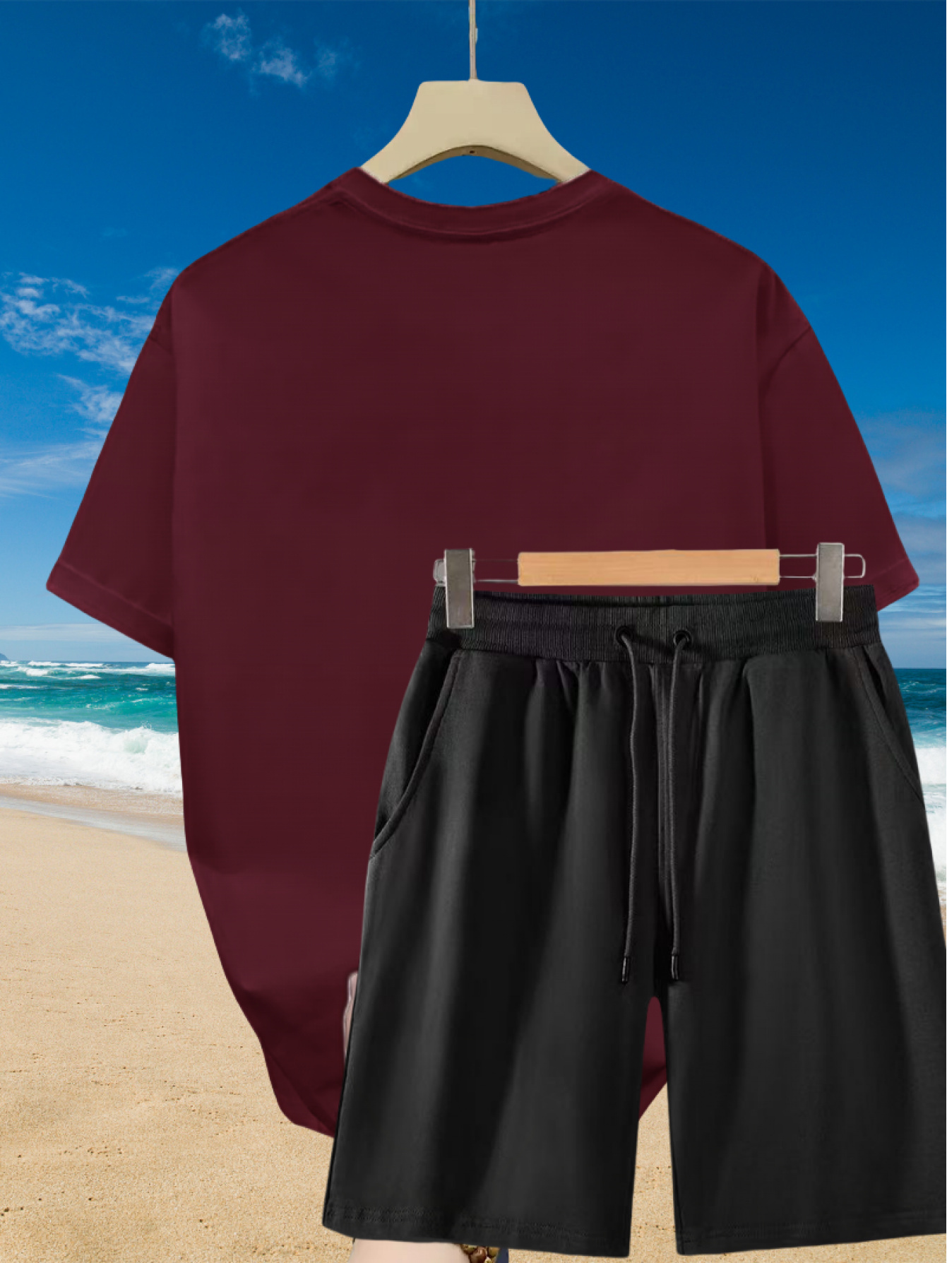 2pcs Men'S Summer Casual Outfit: Relaxed Fit Cotton T-Shirt & Drawstring Shorts Set - Floral Graphic Printed - Sporty, Comfortable, Beach-Ready, Summer Shorts, for Daily & Weekend Casual Wea