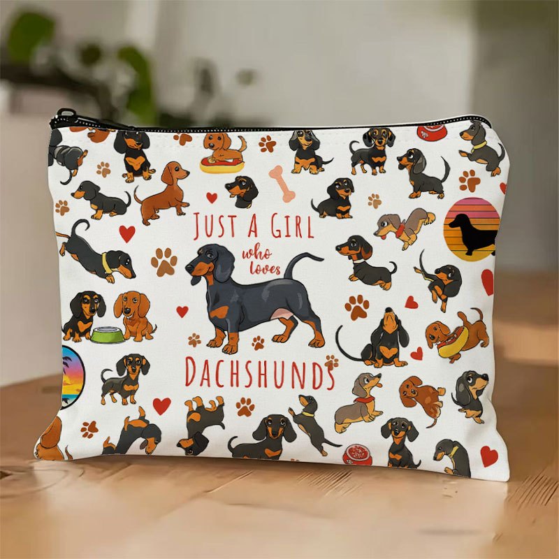 TEMU Borsa per trucco a tema adatta per & - Pochette per cosmetici con stampa "Solo una che ama i " e motivi a , regalo per mamme di cani, accessorio