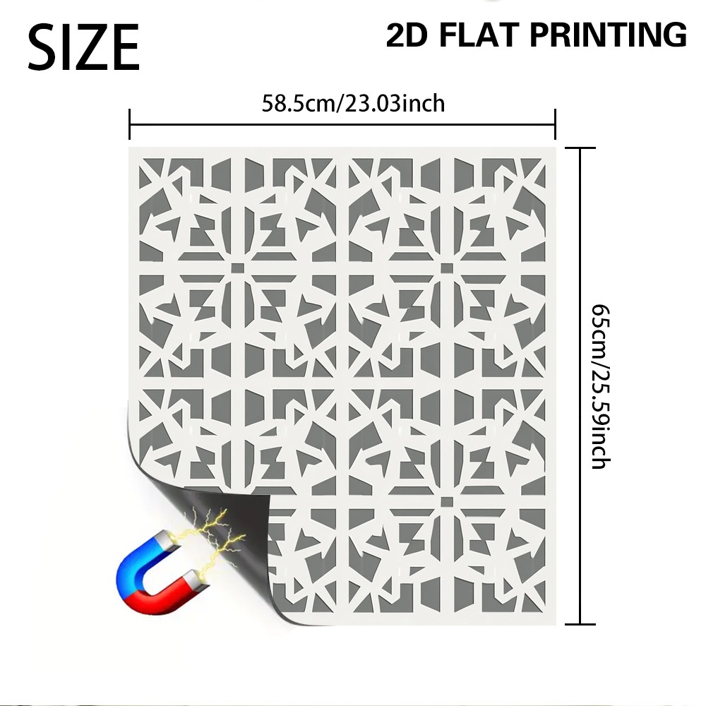 TEMU (2d Flat) 1pc Geometric Magnetic Dishwasher Door Cover For Most Metal Kitchen Appliances, Universal Fit Design, Versatile Home Decor Accessory