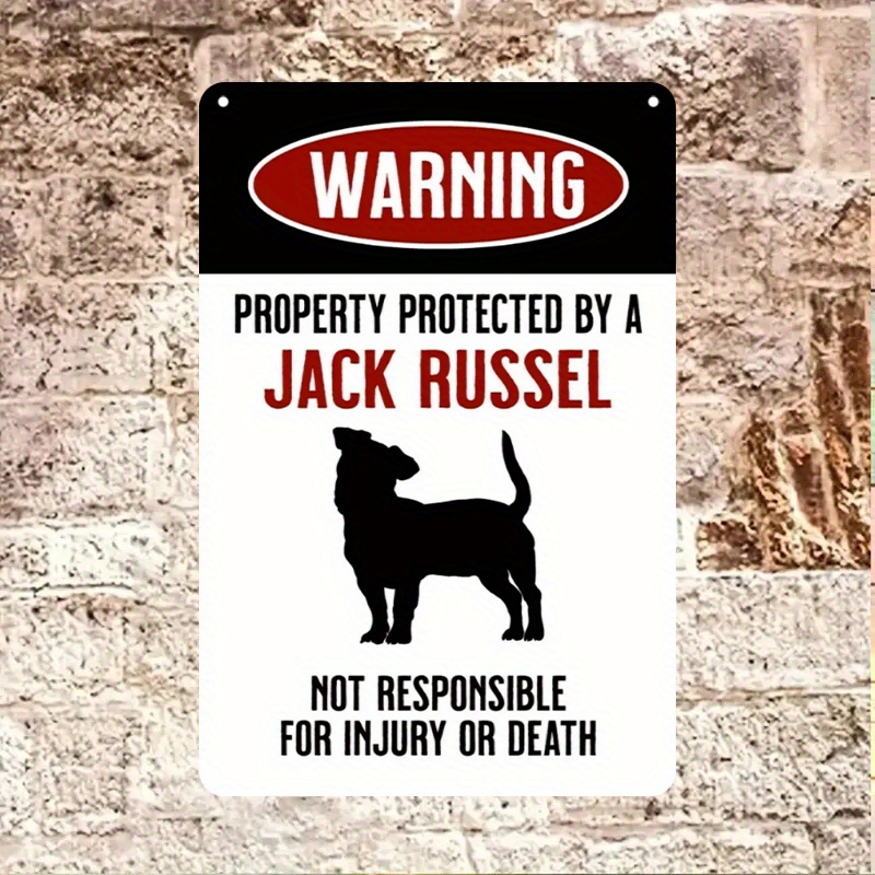 TEMU 2d Flat 1pc Terrier Warning Sign - Humorous Dog Protection Warning, Outdoor/indoor Decor With Pre-drilled Holes, Durable Wooden Sign For Yards,
