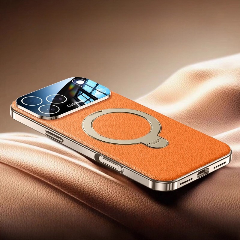 Image of Phone Case: New Protective Case For Iphone 17 Pro, Featuring A Magnetic Stand, Full Coverage For The Camera, Drop-resistant Design, And Made Of High-quality Synthetic Leather For A .