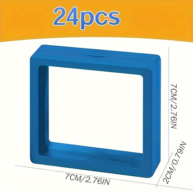 24pcs 3d floating frame display stand jewelry box ornament storage box small travel jewelry box pe film anti oxidation hanging display box stackable 12 colors jewelry boxes for earrings rings and small accessories jewelry display jewelry making display packaging supplies Product details 2