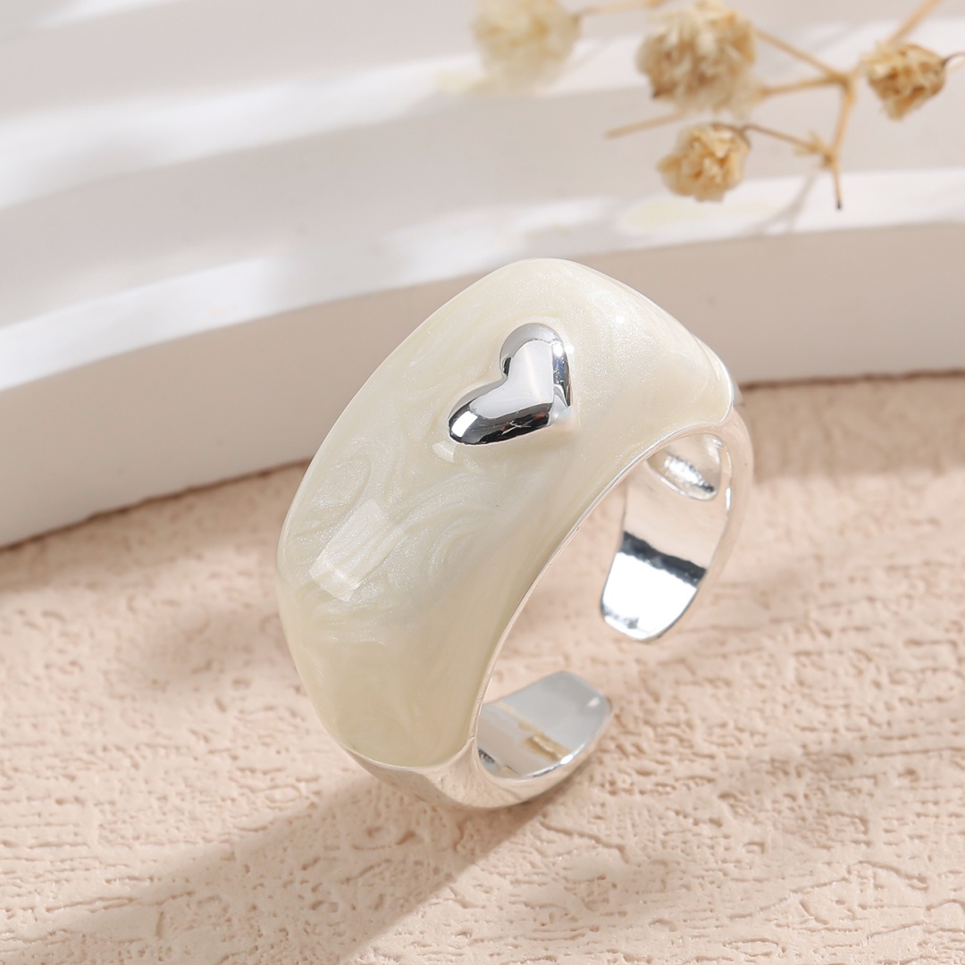 TEMU Anillo de 1 pieza para mujer, ajustable, con pintura de goteo de - Estilo europeo abierto, adecuado para uso diario, fiestas, y festivales de ,