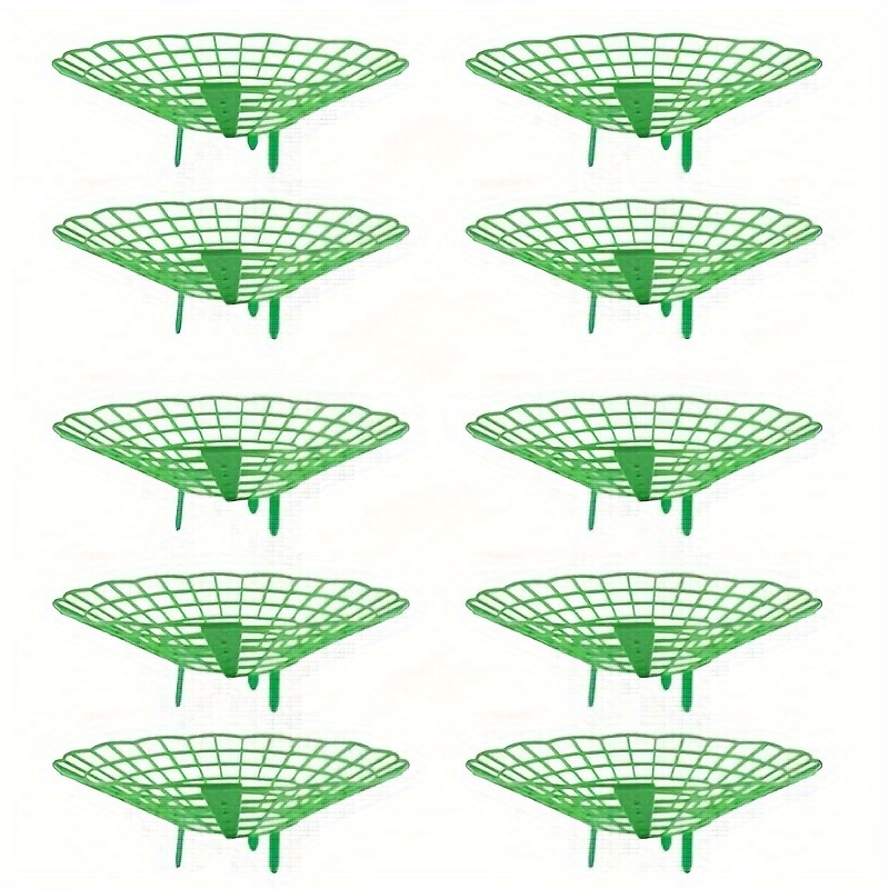 TEMU 10 unidades Soporte de de fresa verde patas robustas - Jaula de soporte de planta de PVC, resistente a la y la corrosión, ideal para