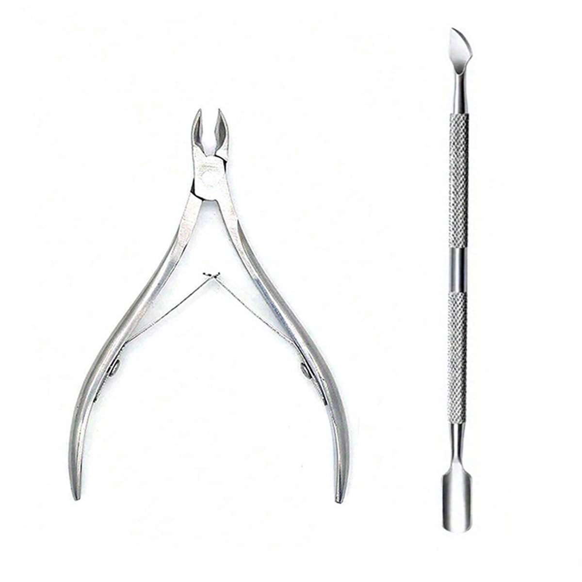 Image of Professional Stainless Steel Nail Cutter Scissor Nippers Function Cuticle Pusher Remover Nail Care Manicure Kits