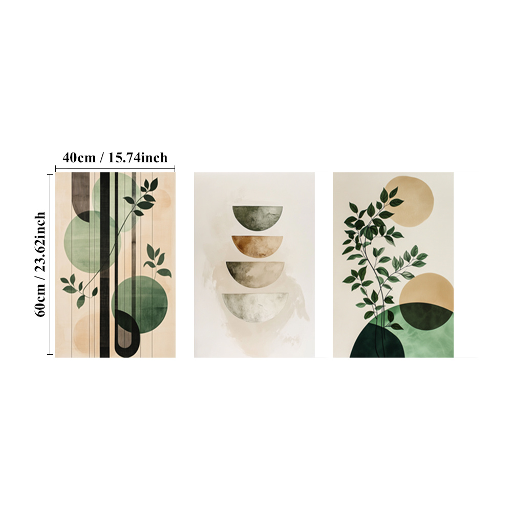 TEMU 3pcs Framed Minimalist Wall Art Decor, Abstract Canvas Print Wall Painting, Geometric Poster, Modern Canvas Print Wall Painting, Classic