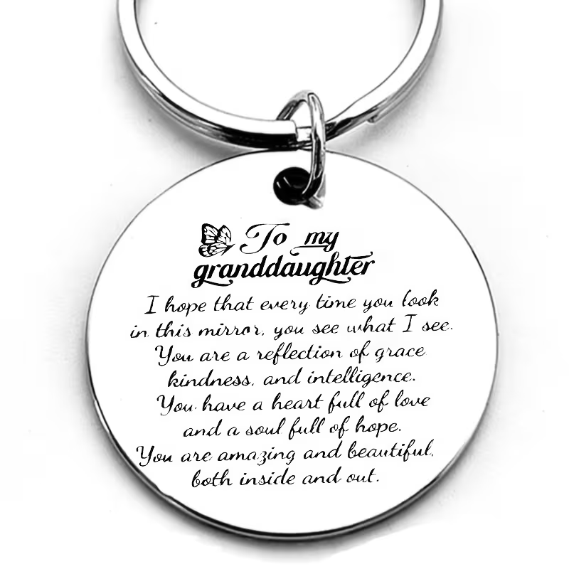 TEMU Elegant With The Words "to My Granddaughter", Emotional Gift For Grandparents, Durable Keychain, Birthday Or Christmas Souvenir, Perfect For
