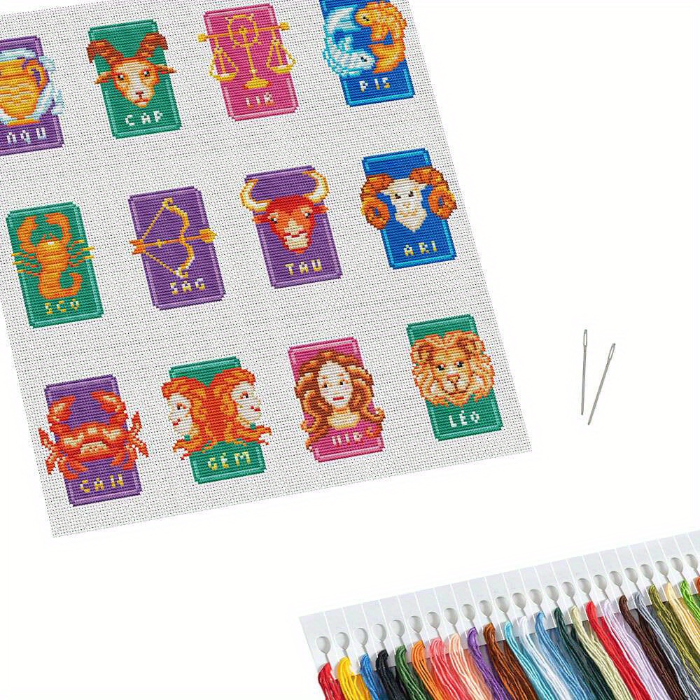 Set of 12 Constellation Cross Stitch Kits for Creative Crafts