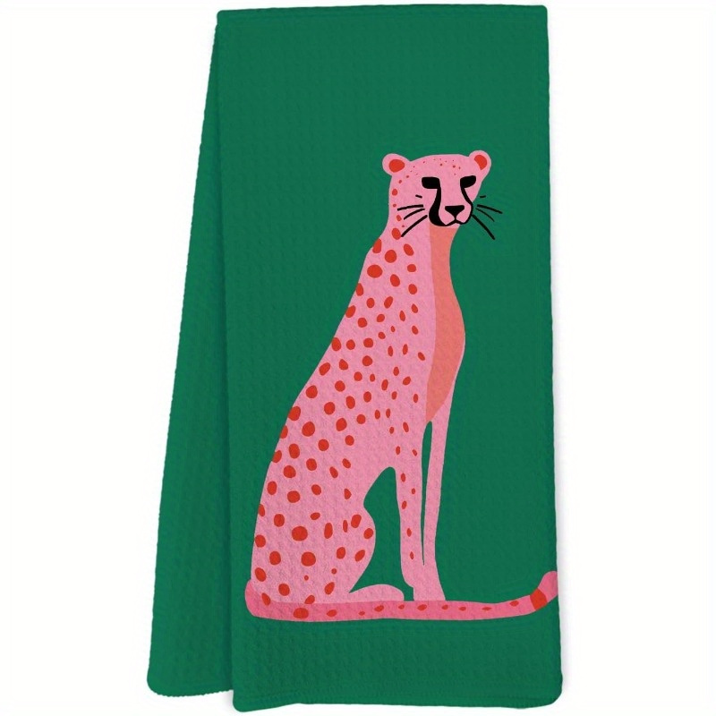 

Retro Leopard Print Hand Towel - Quick-dry, Absorbent Polyester Tea Towel For Kitchen & Bathroom Decor, College Dorms