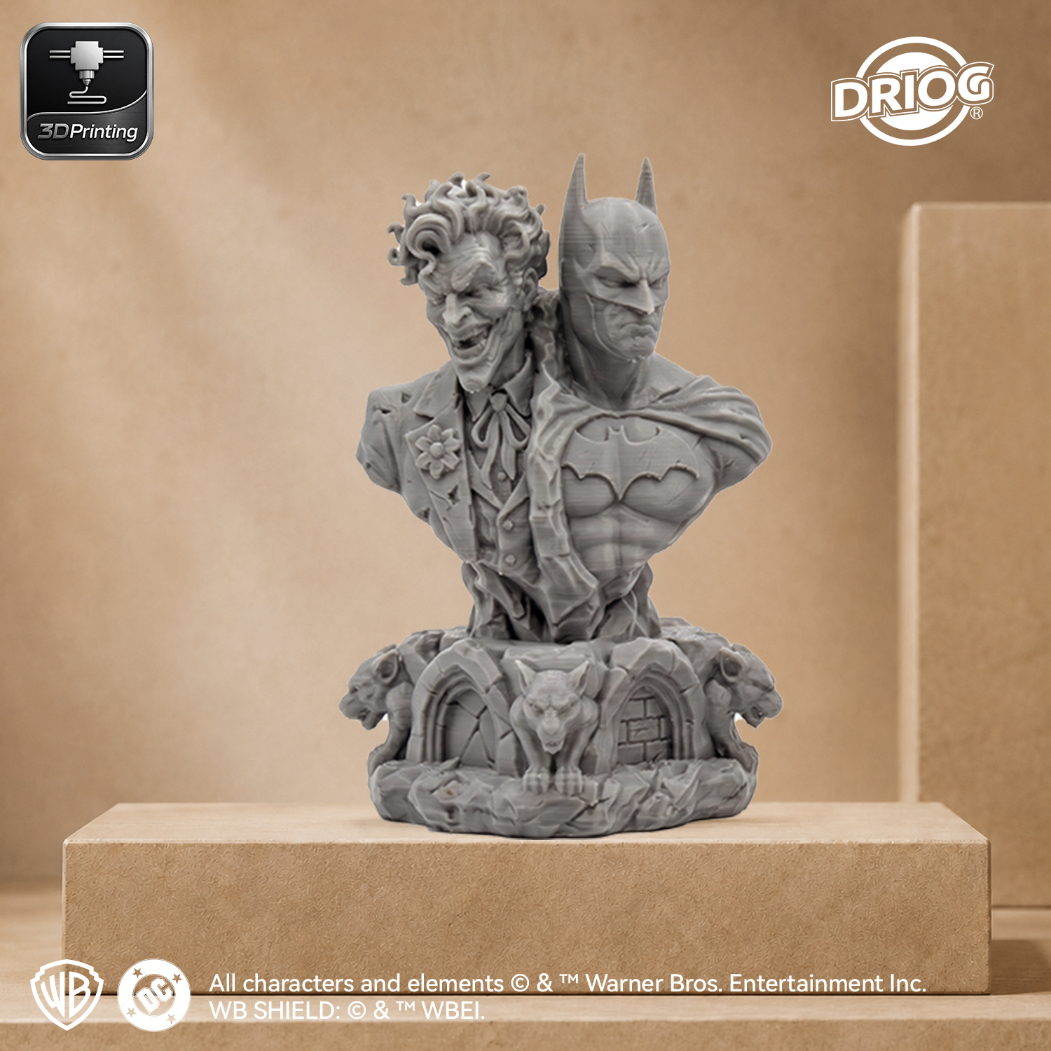 TEMU 3d Printed Arch- And Jokerfigurine Ornament|gray Unpainted Model Suitable For Home Office Desk Decor|collectible Gift For & Plastic Statue For
