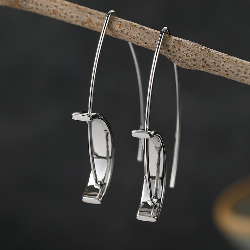 Women's Modern Asymmetrical Double Line Earrings, Trendy Design