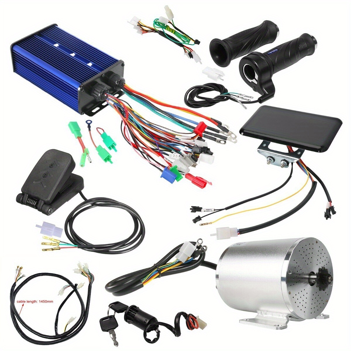 Kit Complet De Poignées Et Contrôleur Pour Moteur Brushless 72V 3000W - Parfait Pour Rasoir, Scooter, Go Kart Et E-Bike