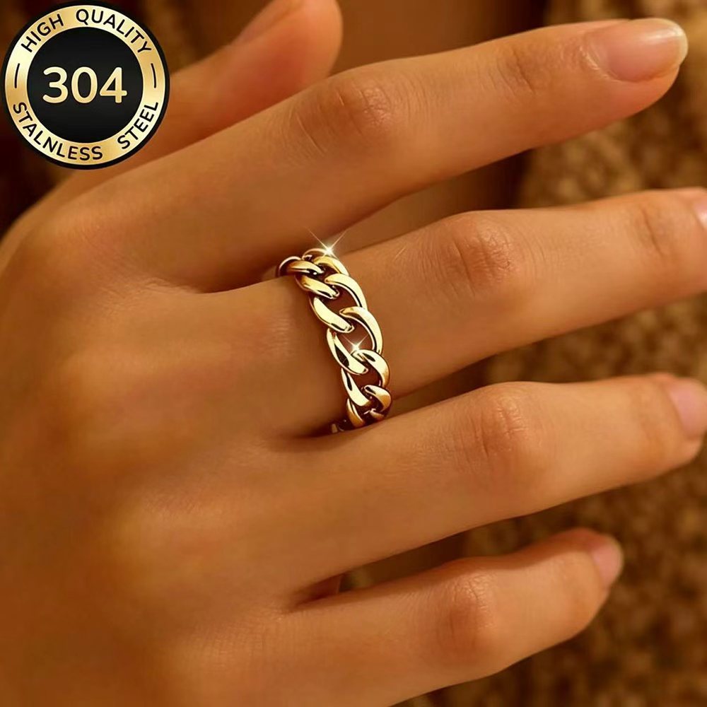 Women's Hypoallergenic Stainless Steel Adjustable Open Ring, Simple Elegance