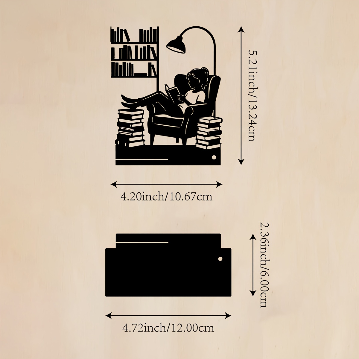 TEMU 2d Flat A Black Acrylic Reading Girl Figurine - Using A Minimalist , The Perfect Desk Decoration For Back-to-. Suitable For Scenes Such As