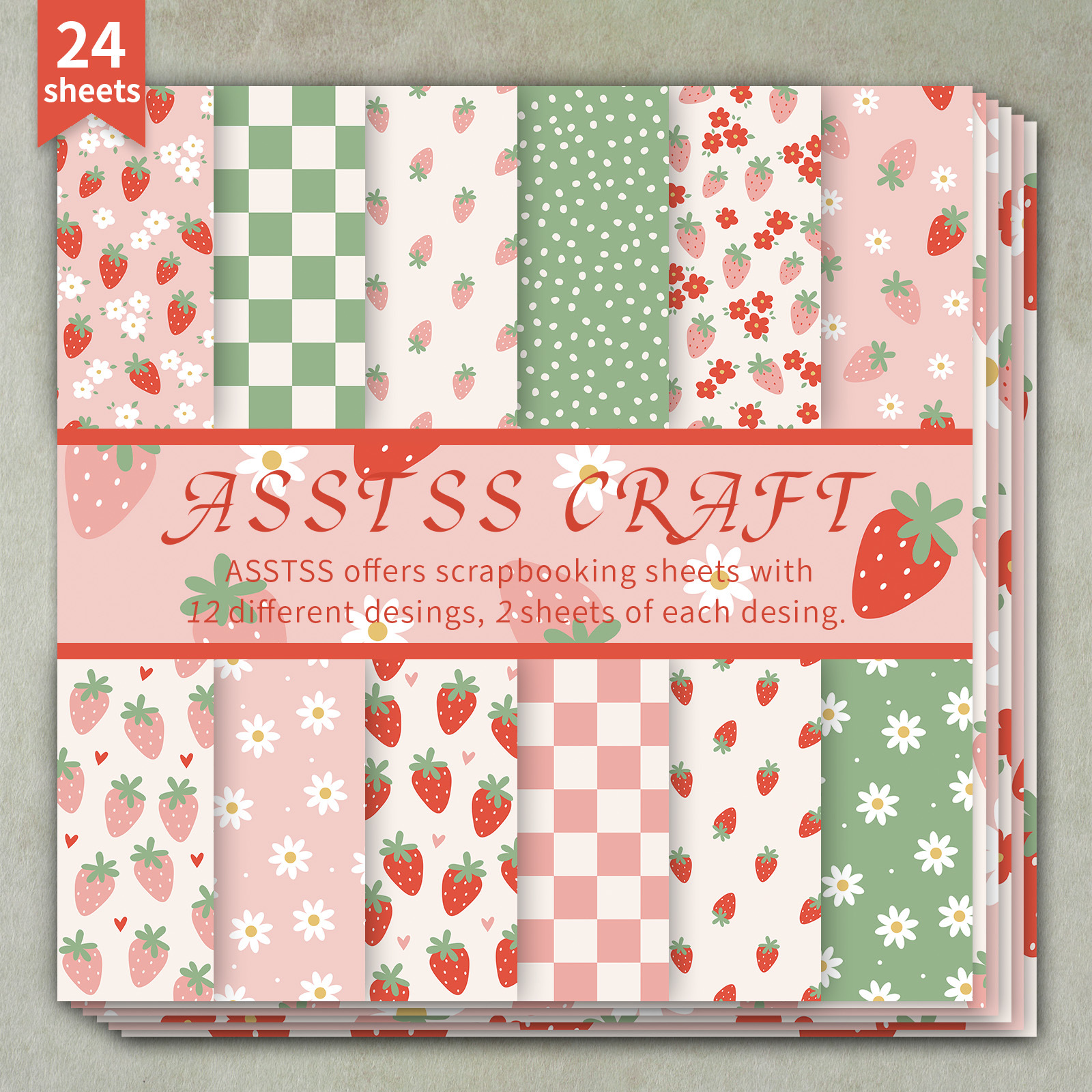 TEMU Bloc de papier scrapbooking ASSTSS de 24 feuilles 6*6 pouces, papier de base style cottagecore et douce avec fleurs de et de , papier cartonné
