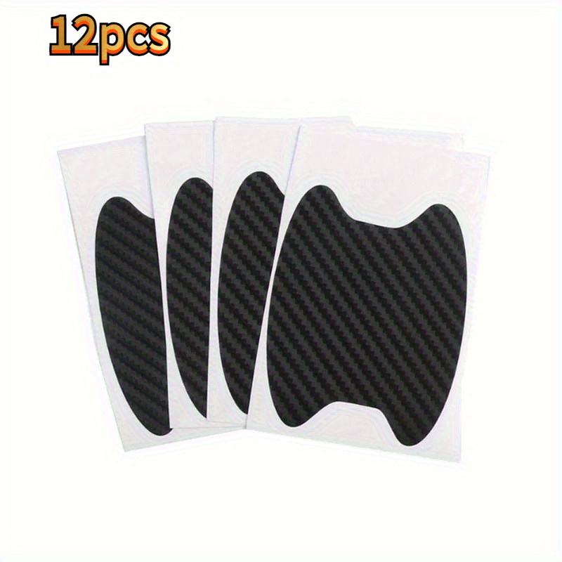 TEMU 12pcs Car Door Stickers Carbon Fiber Guards Handles Protectors