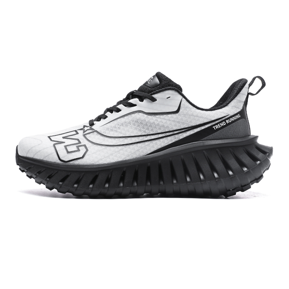 Carbon Plate Technology - Men's Road Running Shoes, Thick-Soled Casual Sneakers for Men, Comfortable and Breathable Fabric Upper, Cushioning and Shock-Absorbing MD Midsole, Slip-Resistant and Wear-Resistant Rubber Outsole, Low-Top Lace-Up Closure