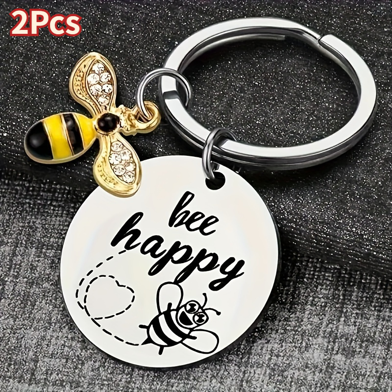 TEMU 2pcs Keychain - Inspirational Gift For Women, Mothers, Daughters,, Nieces, Nephews, - Suitable For Birthdays, Christmas, And Graduation - And Happiness