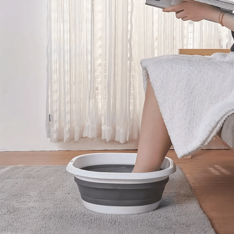 36.5Cm Foot Bath - Durable Plastic, Suitable for RV, Home And Outdoor Use - Perfect Foot And Hand Cleaning Tool - Thick And Foldable Design, Essential for Dormitory And RV Cleaning And Care