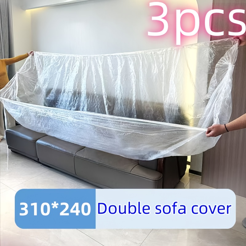 E-shop 3-teiliges Set extra große elastische Staubschutzhüllen, 122"x94" | Universelle Passform für Sofa/Klimaanlage/TV/Kühlschrank/Motorrad/Fahrrad |
