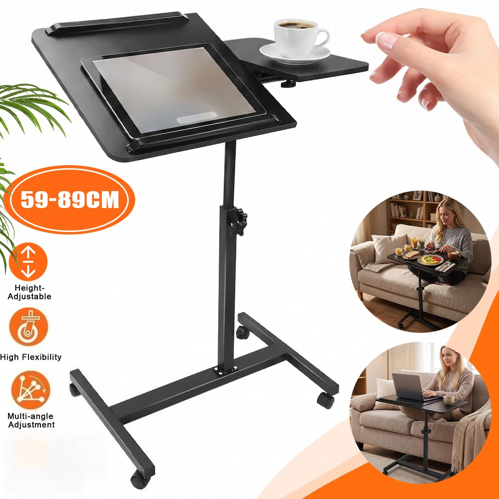 TEMU Laptop Desk, Universal Small Portable Table, 4 Casters, Lap Desk Stand, Multi-angle And Adjustable Height, Handmade Table, Suitable For Office