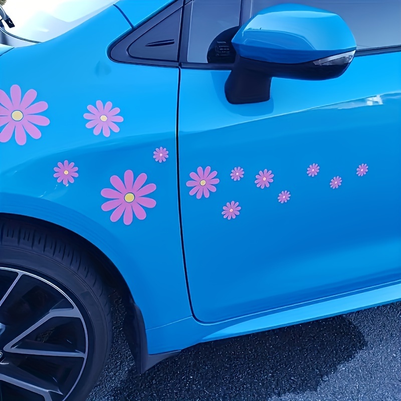 set of 14 cartoon sunflower vinyl stickers self     stickers suitable for cars bicycles helmets laptops water bottles notebooks car windows guitars skateboards bumpers waterproof and shiny surface    