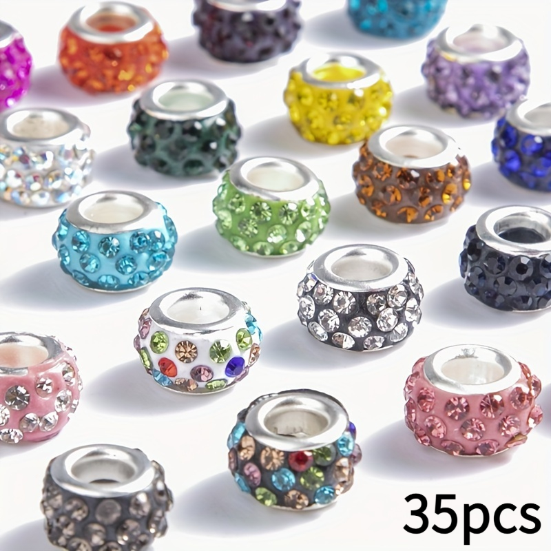 TEMU 35/55 cuentas de arcilla vibrantes con agujeros grandes, perfectas para crear pulseras y collares