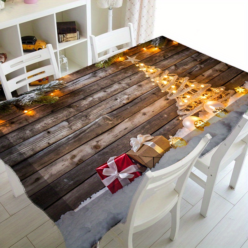 

Christmas Tree & Tablecloth - , Rectangular Dining Decor For Gatherings, For Christmas