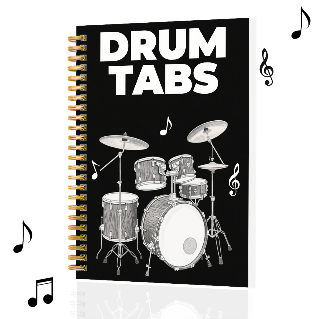 TEMU 1pc Drum Tab Music Notebook With A5 Size Drum Sheet Music - Precise Drumhead Diagrams, Simple Lines For Drummers To Learn , Practice & Record -