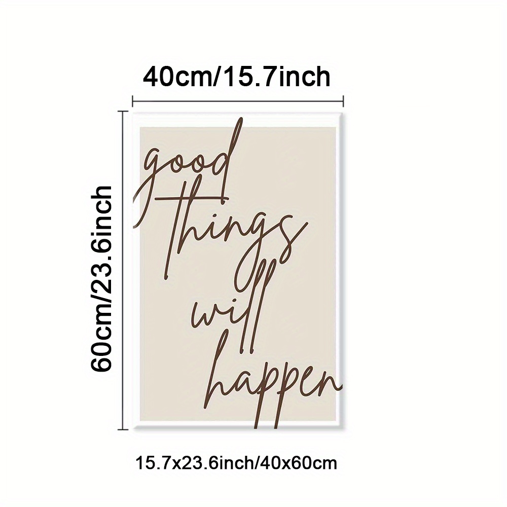 TEMU 1pc Framed Inspirational Quote Canvas Wall Art - " Will " - Calligraphy Decor With Wooden Frame, Living Room, Bedroom, Or Home Office Aesthetic,