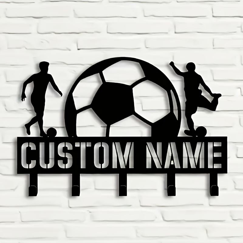 TEMU Gancio a Parete a Tema Calcio per Adolescenti - /Numero Personalizzato del , Decorazione Resistente per Camera, Armadietto, Regalo per & (Testo/