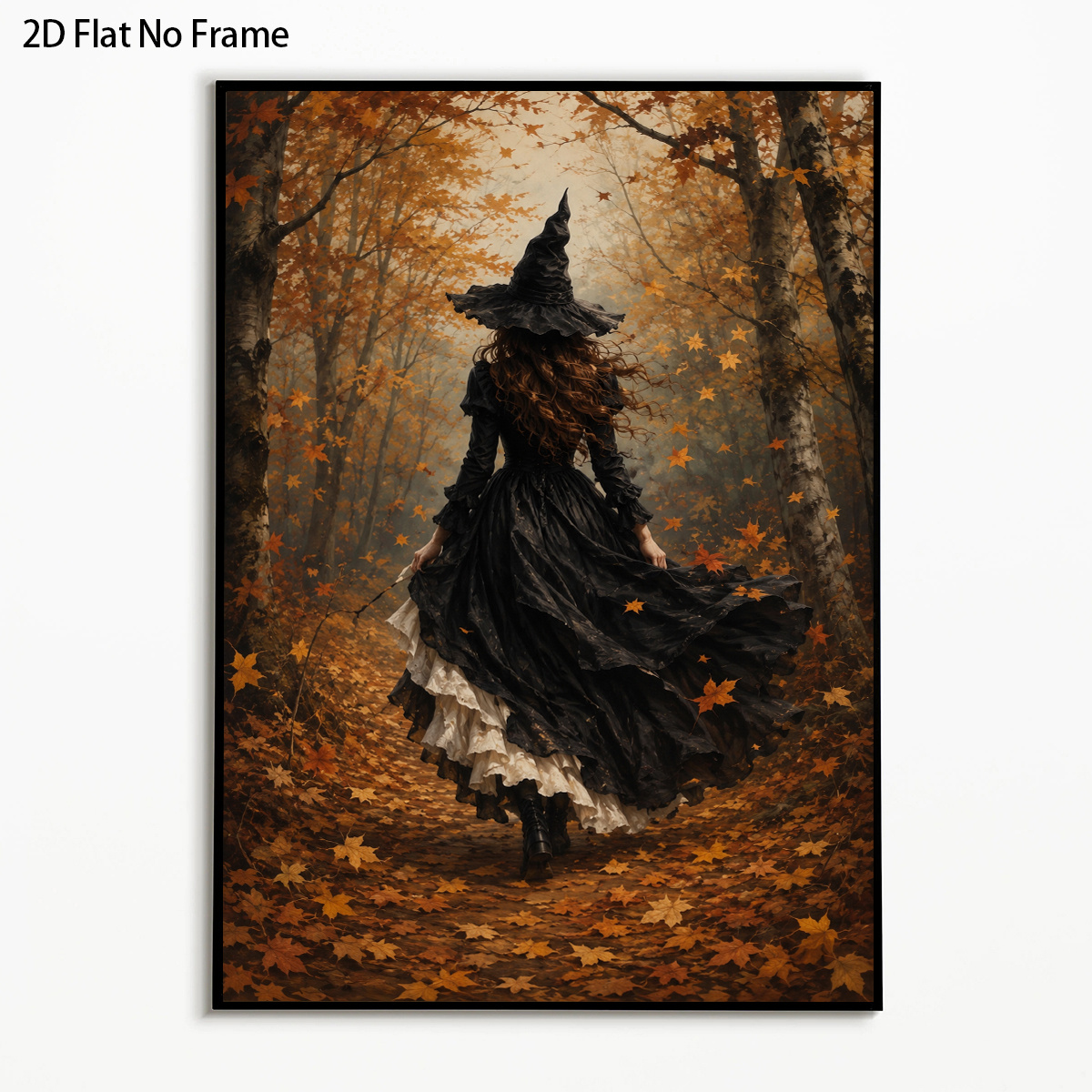 TEMU 2d Flat, 1pc Modern Vertical - Vertical Suitable For Halloween/thanksgiving Wall Decor, Autumn Art With , Unframed Canvas Suitable For Bedrooms,