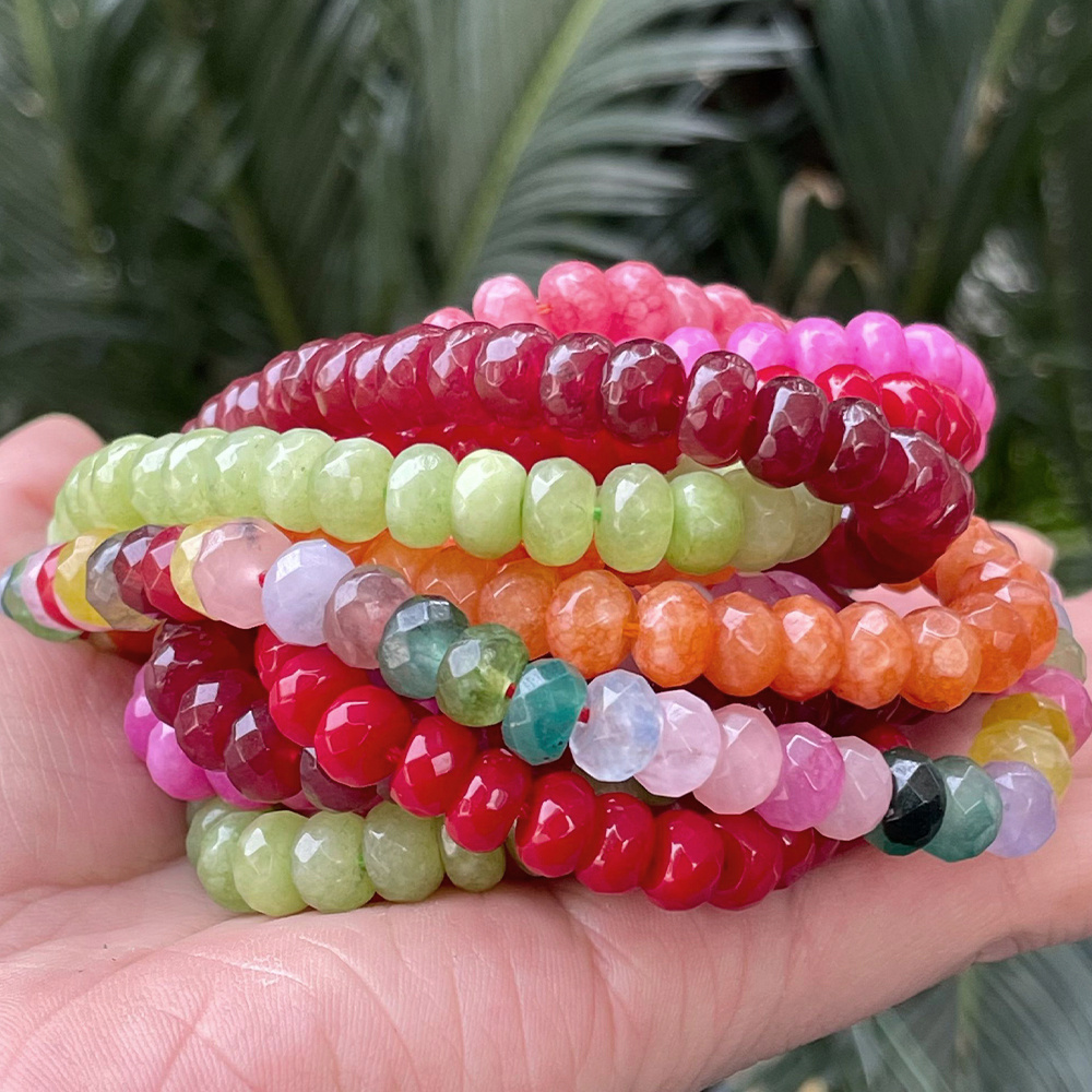 Natural Faceted Rondelle Stone Beads for Jewelry Making