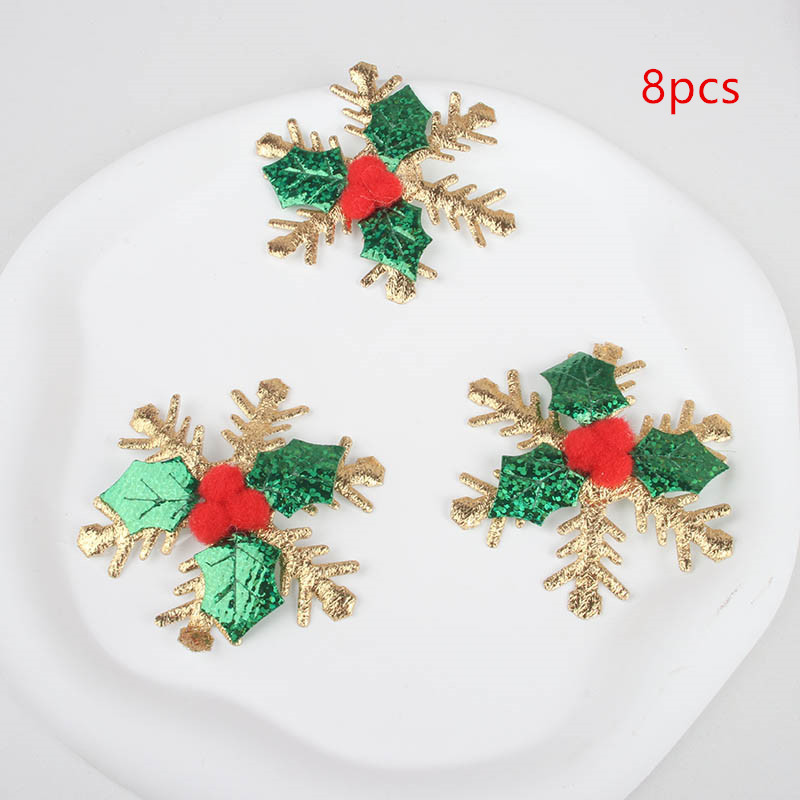 8/15pcs Christmas Snowflake Decorative Patches, Christmas And New Year Holiday Clothing Bags, Shoes, Hats, , For Gifts
